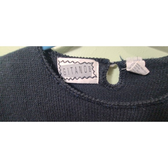 Vintage 80s Gitano Black Aninal Print Applique Sweater Vest Size Women's L - Picture 2 of 12